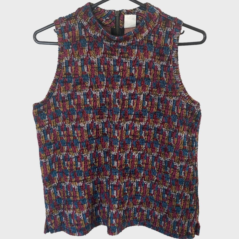 Anthropologie Akemi + Kin Petra Mockneck Sleeveless Top Women's Size Small Chic